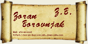 Zoran Borovnjak vizit kartica